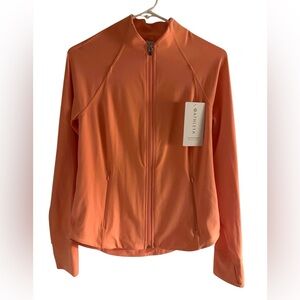Athleta Orange Utility Jacket with Stand-Up Collar and Paneled Design